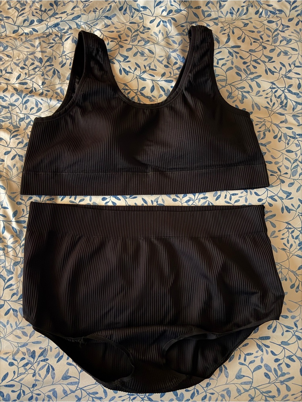 Torrid Black Ribbed Women's Two-Piece Intimates Set